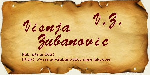 Višnja Zubanović vizit kartica